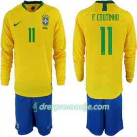 Brazil Dres P. Coutinho 11 Dječji Domaći Svjetsko prvenstvo 2018 Dugim Rukavima